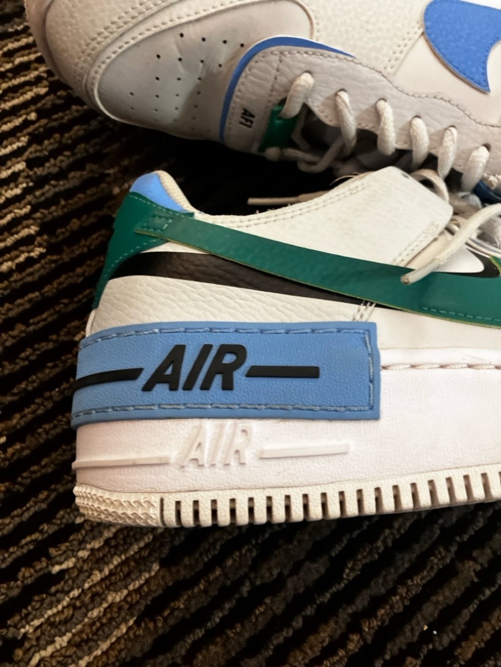 Nike AF1 Air Force 1 Shadow Photon Dust/Malachite Women Size 10 - Picture 5 of 10